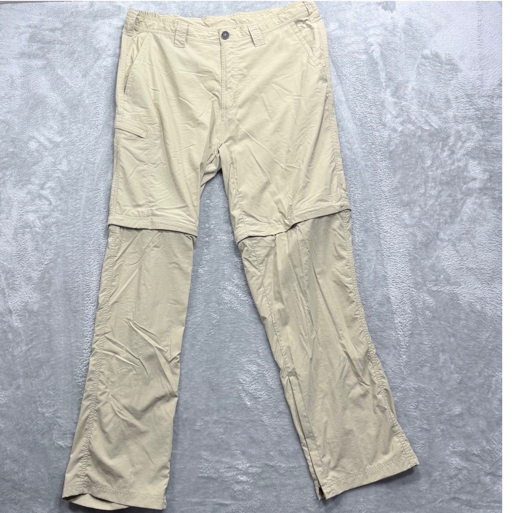 ExOfficio Convertible‎ Hiking Pants Mens 36 Tan Nylon Zip Off Cargo Outdoor 32L